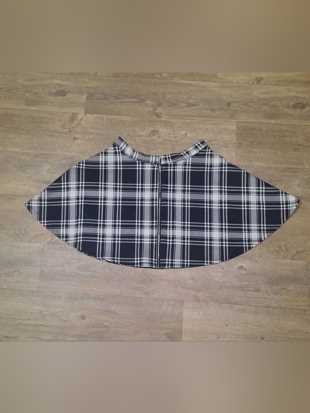 Hot Topic Black and White Plaid Circle Skirt